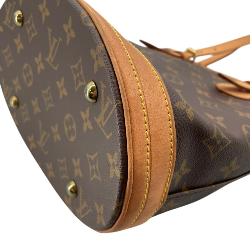 ルイヴィトン　ハンドバッグ　プチバケットモノグラム　ブラウン　ヌメ革 ルイ・ヴィトン LOUIS VUITTON プチ・バケット M42238 ブラウン