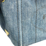 プラダ PRADA カナパ ミニ 1BG439 ブルー デニム レディース ショルダーバッグ