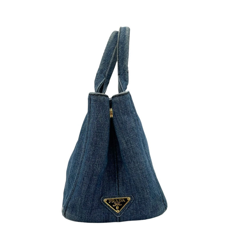 プラダ PRADA カナパ ミニ 1BG439 ブルー デニム レディース ショルダーバッグ