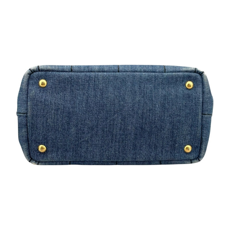 プラダ PRADA カナパ ミニ 1BG439 ブルー デニム レディース ショルダーバッグ