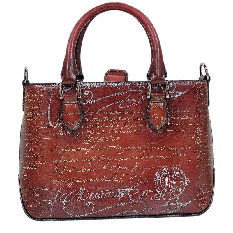 ベルルッティ Berluti トゥジュール ガリバー スクリットレザーメッセンジャー MB1108 ブラウン レザー ユニセックス ハンドバッグ
