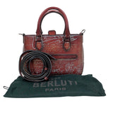 ベルルッティ Berluti トゥジュール ガリバー スクリットレザーメッセンジャー MB1108 ブラウン レザー ユニセックス ハンドバッグ