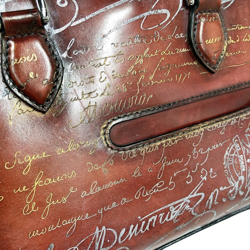 ベルルッティ Berluti トゥジュール ガリバー スクリットレザーメッセンジャー MB1108 ブラウン レザー ユニセックス ハンドバッグ