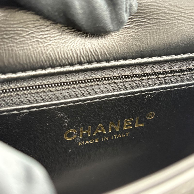 シャネル CHANEL マトラッセ トップハンドル ミニ ショルダー AS4543 ブラック ゴールド金具 ラムスキン レディース ショルダーバッグ