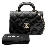 シャネル CHANEL マトラッセ トップハンドル ミニ ショルダー AS4543 ブラック ゴールド金具 ラムスキン レディース ショルダーバッグ