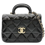 シャネル CHANEL マトラッセ トップハンドル ミニ ショルダー AS4543 ブラック ゴールド金具 ラムスキン レディース ショルダーバッグ