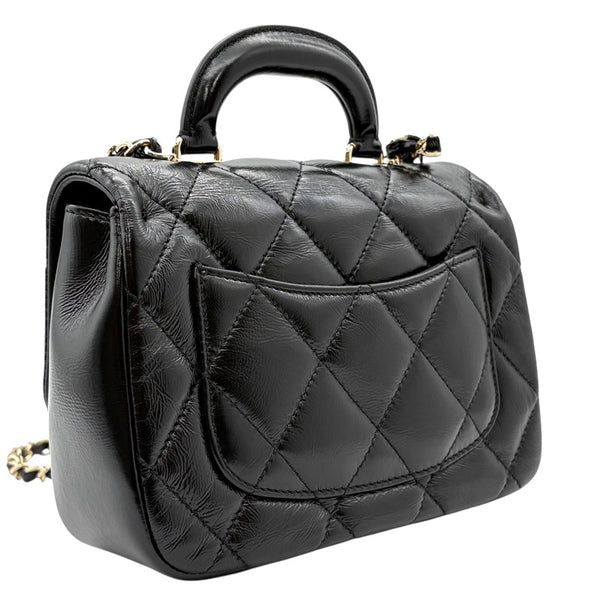 シャネル CHANEL マトラッセ トップハンドル ミニ ショルダー AS4543 ブラック ゴールド金具 ラムスキン レディース ショルダーバッグ