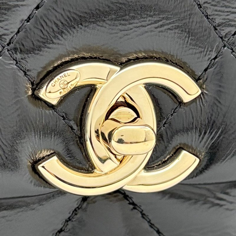 シャネル CHANEL マトラッセ トップハンドル ミニ ショルダー AS4543 ブラック ゴールド金具 ラムスキン レディース ショルダーバッグ