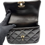 シャネル CHANEL マトラッセ トップハンドル ミニ ショルダー AS4543 ブラック ゴールド金具 ラムスキン レディース ショルダーバッグ