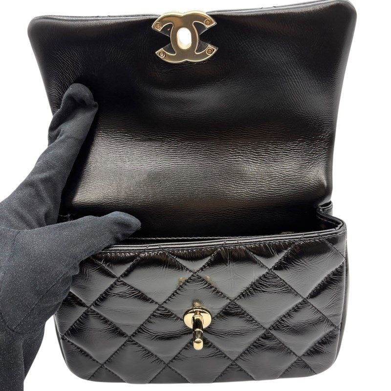 シャネル CHANEL マトラッセ トップハンドル ミニ ショルダー AS4543 ブラック ゴールド金具 ラムスキン レディース ショルダーバッグ