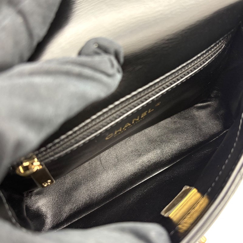 シャネル CHANEL マトラッセ トップハンドル ミニ ショルダー AS4543 ブラック ゴールド金具 ラムスキン レディース ショルダーバッグ