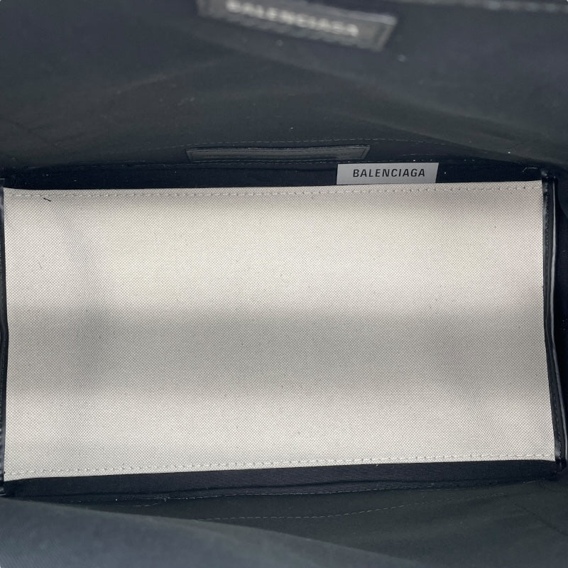 バレンシアガ BALENCIAGA ネイビーカバスS 339933 アイボリー ブラック キャンバス レディース ハンドバッグ