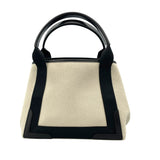 バレンシアガ BALENCIAGA ネイビーカバスS 339933 アイボリー ブラック キャンバス レディース ハンドバッグ