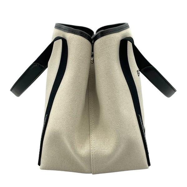 バレンシアガ BALENCIAGA ネイビーカバスS 339933 アイボリー ブラック キャンバス レディース ハンドバッグ