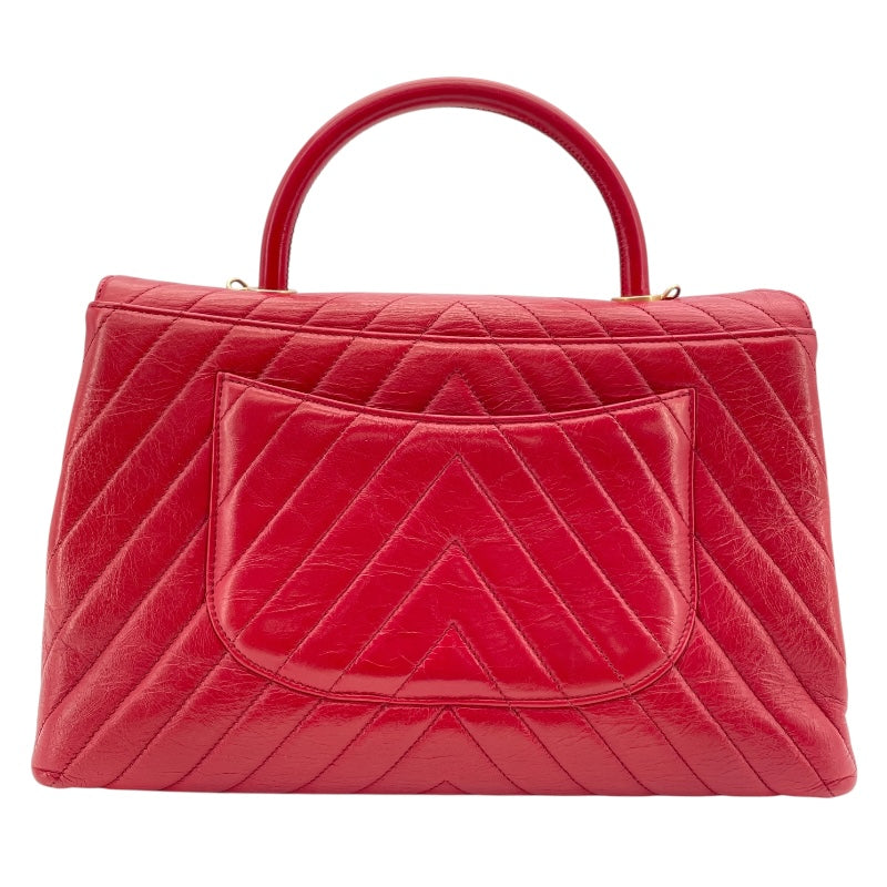 シャネル CHANEL ココハンドル29 Vステッチ A92991 23番台 レッド