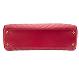 シャネル CHANEL ココハンドル29 Vステッチ A92991 23番台 レッド ゴールド金具 カーフスキン レディース ショルダーバッグ