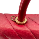 シャネル CHANEL ココハンドル29 Vステッチ A92991 23番台 レッド ゴールド金具 カーフスキン レディース ショルダーバッグ