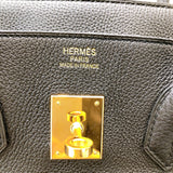 エルメス HERMES バーキン35 T刻印 ブラック ゴールド金具 トゴ ユニセックス ハンドバッグ