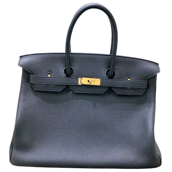 エルメス HERMES バーキン35 T刻印 ブラック ゴールド金具 トゴ ユニセックス ハンドバッグ