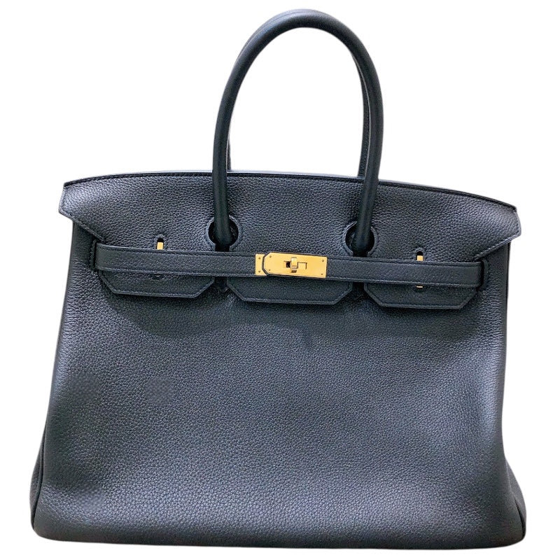 エルメス HERMES バーキン35 T刻印 ブラック ゴールド金具 トゴ ユニセックス ハンドバッグ