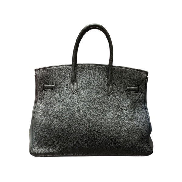 エルメス HERMES バーキン35 ▢E刻印 ブラック ゴールド金具 フィヨルド メンズ ハンドバッグ