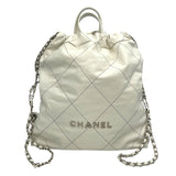 シャネル CHANEL シャネル22リュックラージ AS3313 ホワイト SV金具 カーフ レディース ショルダーバッグ