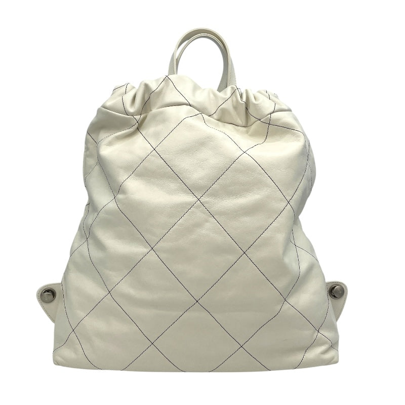 シャネル CHANEL シャネル22リュックラージ AS3313 ホワイト SV金具 カーフ レディース ショルダーバッグ