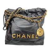 シャネル CHANEL シャネル22 ミニ AS3980 ブラック ゴールド金具 カーフ レディース ショルダーバッグ