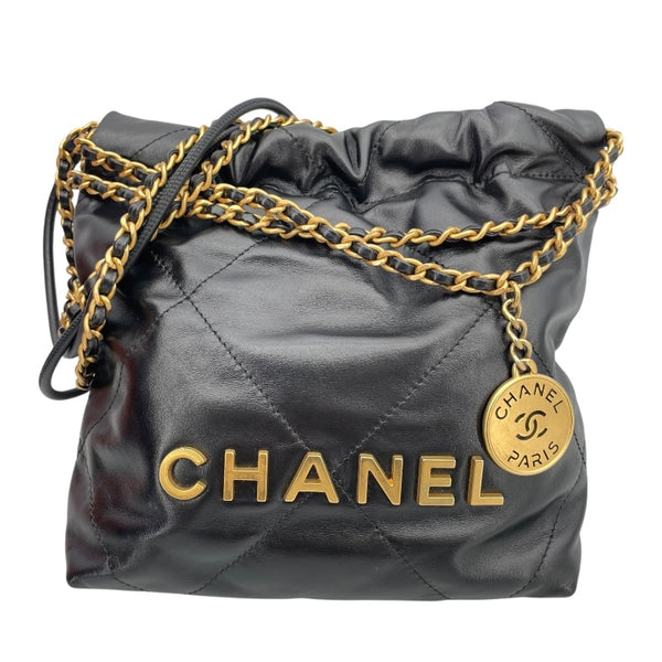 シャネル CHANEL シャネル22 ミニ AS3980 ブラック ゴールド金具 カーフ レディース ショルダーバッグ