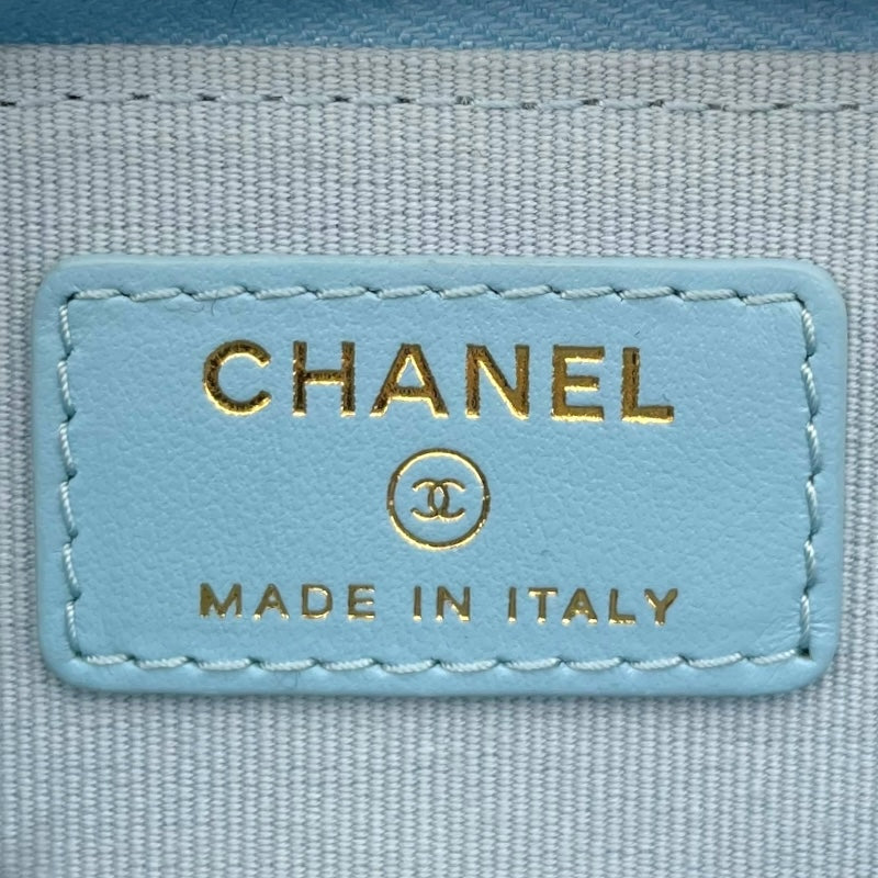 シャネル CHANEL タイムレスクラシックコインケース AP0221 ライトブルー GD金具 キャビアスキン レディース コインケース