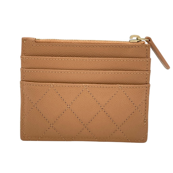 シャネル CHANEL ココマークマトラッセコインケース ベージュ GD金具 キャビアスキン レディース コインケース
