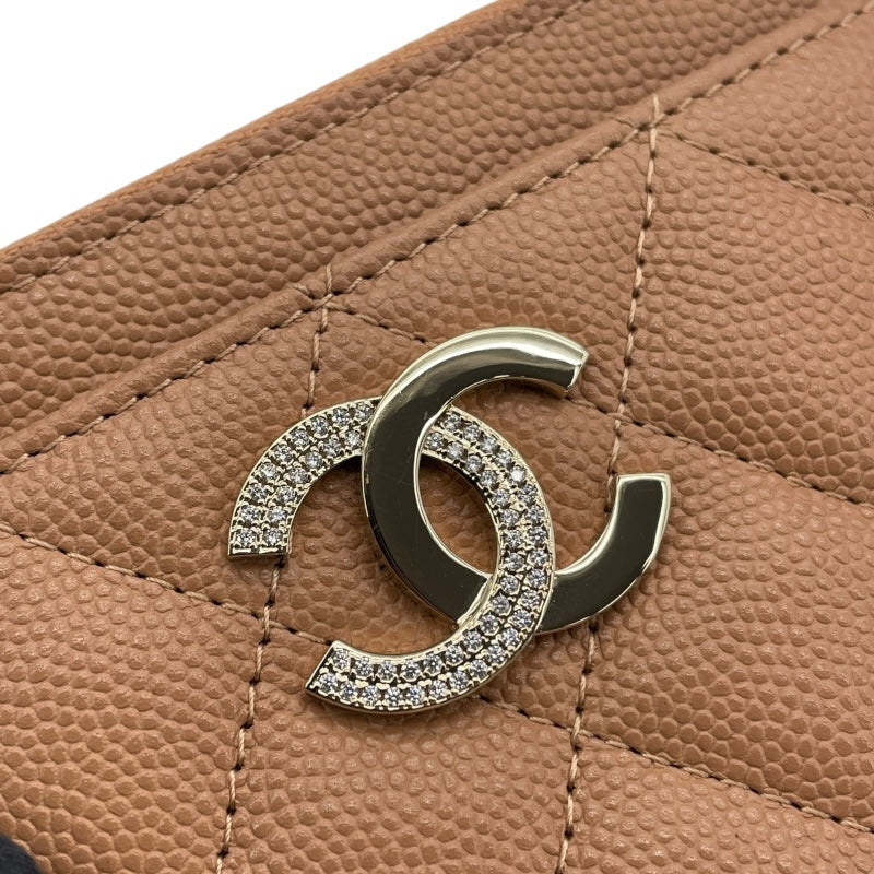 シャネル CHANEL ココマークマトラッセコインケース ベージュ GD