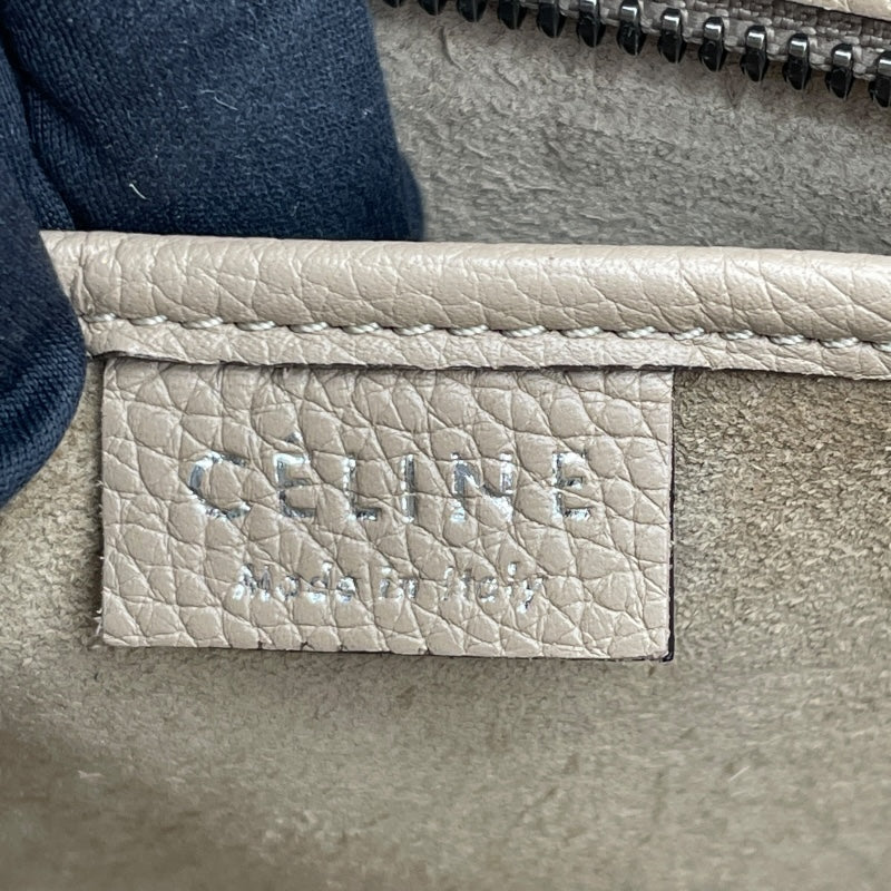 セリーヌ CELINE ラゲージナノショッパー ベージュ SV金具 ドラムドカーフ レディース ショルダーバッグ