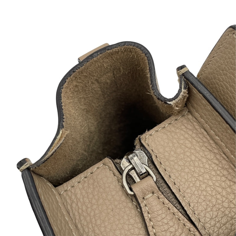 セリーヌ CELINE ラゲージナノショッパー ベージュ SV金具 ドラムドカーフ レディース ショルダーバッグ