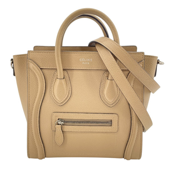 セリーヌ CELINE ラゲージナノショッパー ベージュ SV金具 ドラムドカーフ レディース ショルダーバッグ