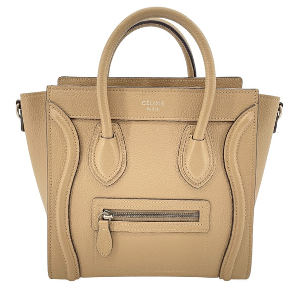 セリーヌ CELINE ラゲージナノショッパー ベージュ SV金具 ドラムドカーフ レディース ショルダーバッグ