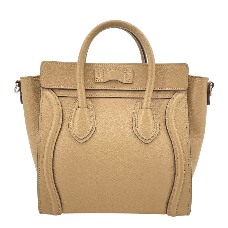 セリーヌ CELINE ラゲージナノショッパー ベージュ SV金具 ドラムドカーフ レディース ショルダーバッグ