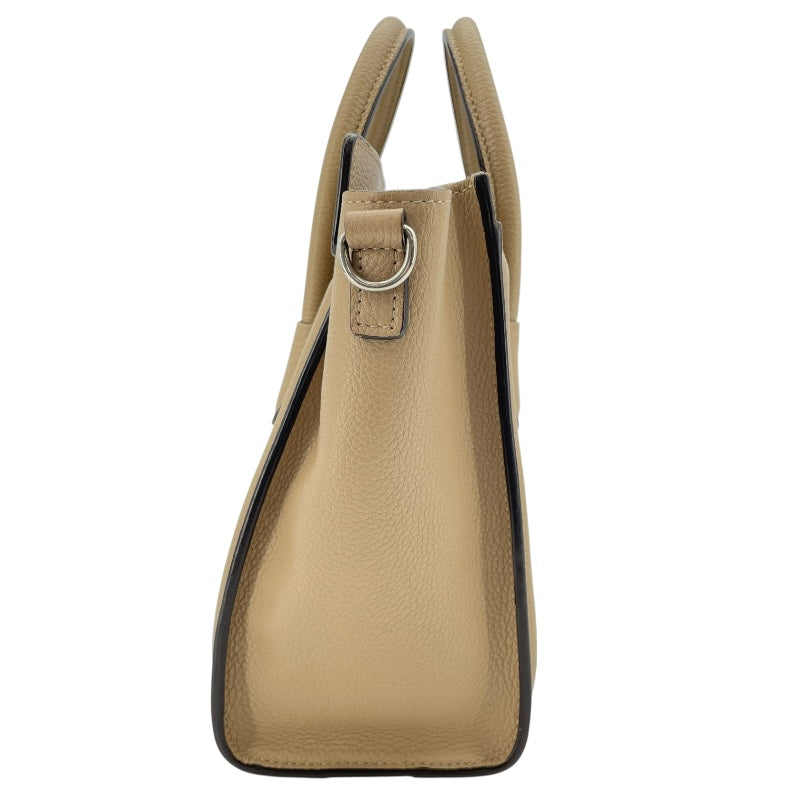 セリーヌ CELINE ラゲージナノショッパー ベージュ SV金具 ドラムドカーフ レディース ショルダーバッグ