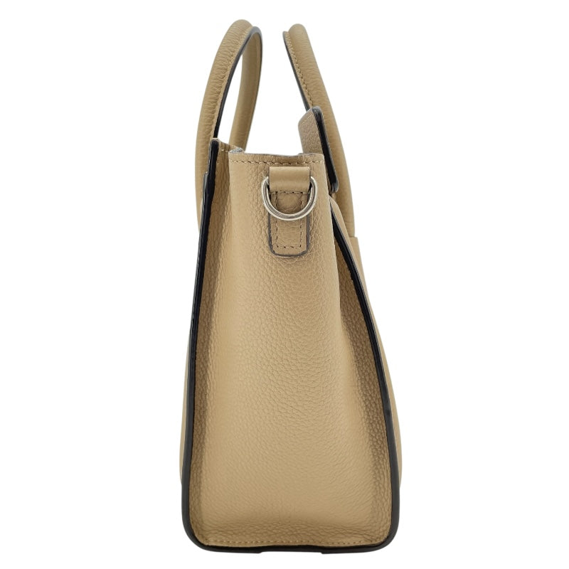セリーヌ CELINE ラゲージナノショッパー ベージュ SV金具 ドラムドカーフ レディース ショルダーバッグ