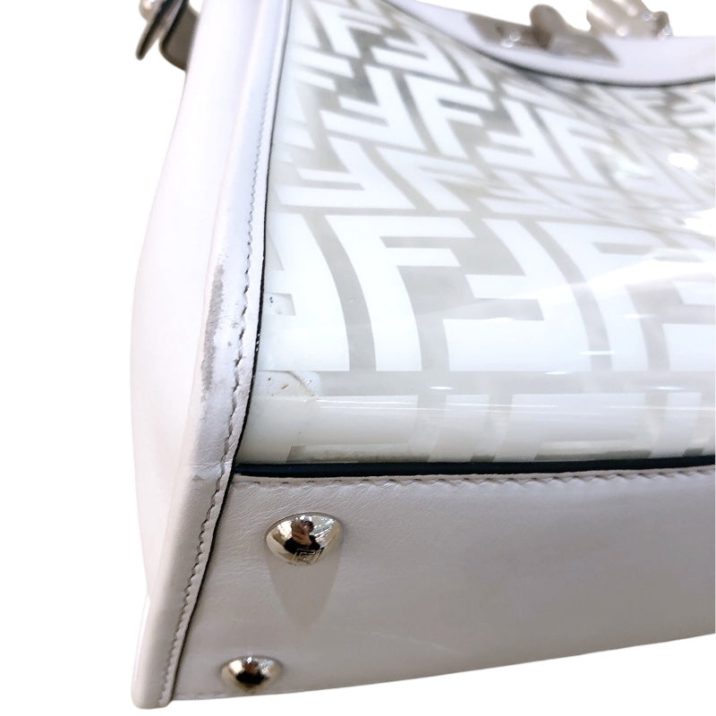 フェンディ FENDI ピーカブー レギュラー 8BN290 ホワイト PVC/レザー レディース ハンドバッグ