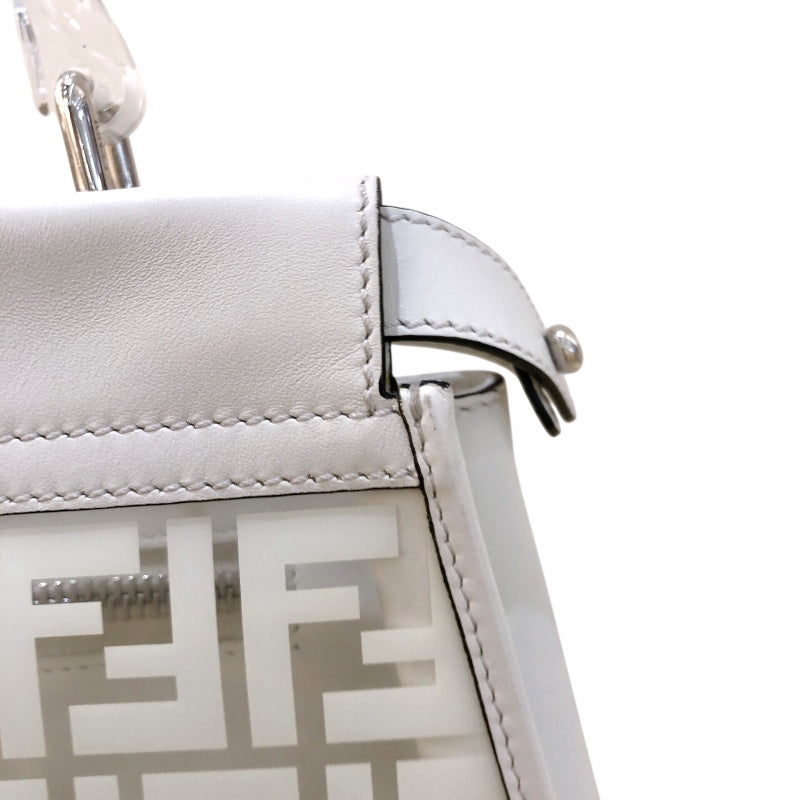 フェンディ FENDI ピーカブー レギュラー 8BN290 ホワイト PVC/レザー レディース ハンドバッグ