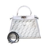 フェンディ FENDI ピーカブー レギュラー 8BN290 ホワイト PVC/レザー レディース ハンドバッグ