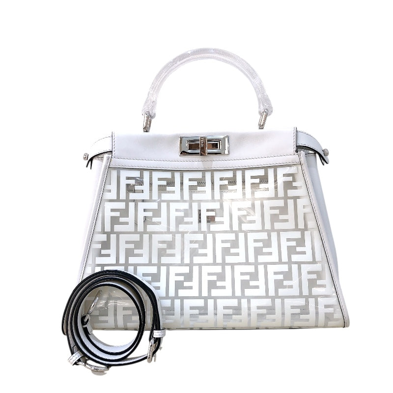 フェンディ FENDI ピーカブー レギュラー 8BN290 ホワイト PVC/レザー レディース ハンドバッグ