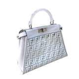フェンディ FENDI ピーカブー レギュラー 8BN290 ホワイト PVC/レザー レディース ハンドバッグ