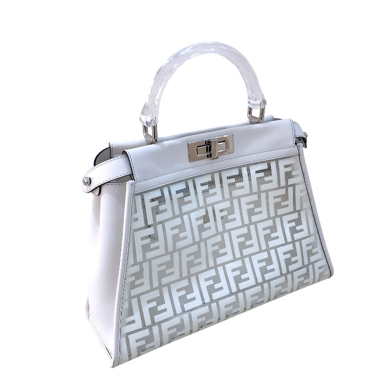 フェンディ FENDI ピーカブー レギュラー 8BN290 ホワイト PVC/レザー レディース ハンドバッグ