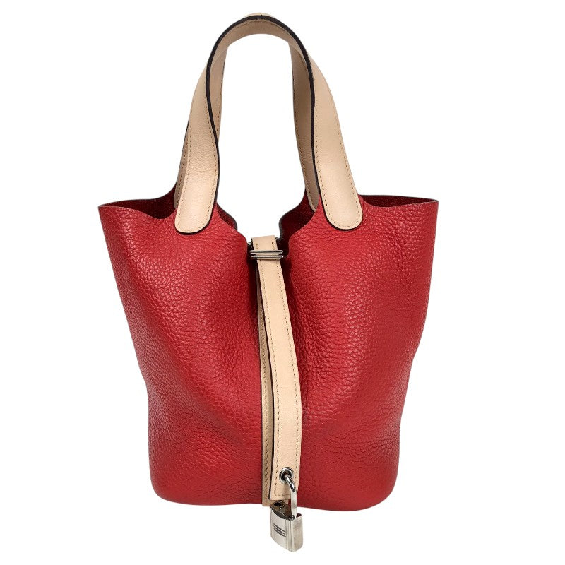 エルメス HERMES ピコタンロックPM タッチ X刻 ルージュトマト・ローズエグランタイン シルバー金具 トリヨン レディース ハンドバッグ