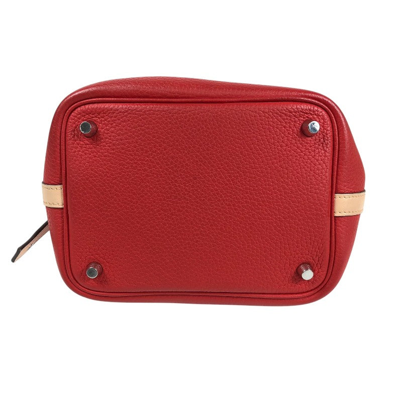 エルメス HERMES ピコタンロックPM タッチ X刻 ルージュトマト・ローズエグランタイン シルバー金具 トリヨン レディース ハンドバッグ