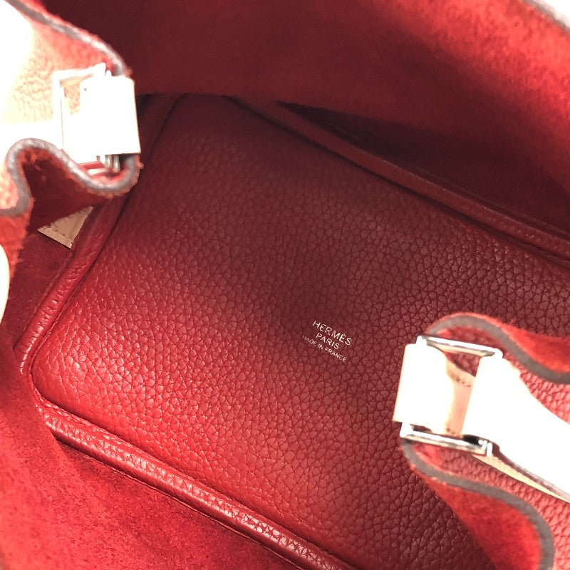 エルメス HERMES ピコタンロックPM タッチ X刻 ルージュトマト・ローズエグランタイン シルバー金具 トリヨン レディース ハンドバッグ