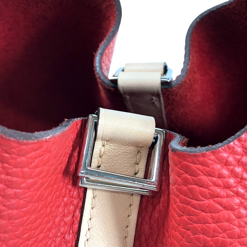 エルメス HERMES ピコタンロックPM タッチ X刻 ルージュトマト・ローズエグランタイン シルバー金具 トリヨン レディース ハンドバッグ
