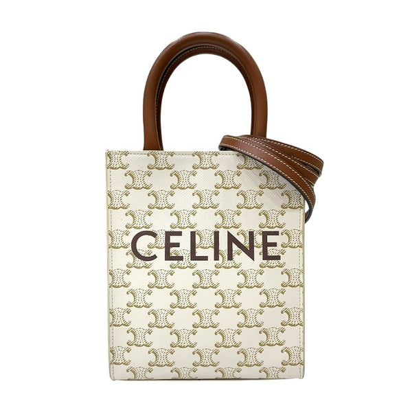 セリーヌ CELINE ミニ バーティカルカバ 194372 ホワイト トリオンフキャンバス/レザー レディース ショルダーバッグ